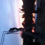 Vorbereitungen zum Public Viewing im Strandbad Weißensee zu EM 2012